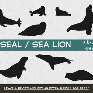 Seal Svg, SVG-bestanden voor Cricut, Sea Lion Svg, Seal Vector, Seal Cut File, Ocean Svg, Seal Clipart, Seal Silhouette, Animal Clipart, Strand