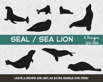 Seal Svg, SVG Files for Cricut, Sea Lion Svg, Seal Vector, Seal Cut File, Ocean Svg, Seal Clipart, Seal Silhouette, Animal Clipart, Beach