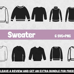 Sweater Svg Bundle, Svg Files for Cricut, Sweater Shapes, Clothing Svg, Wear Svg, Cricut SVG, Paper doll Clipart, Sweater Cut File, Instant