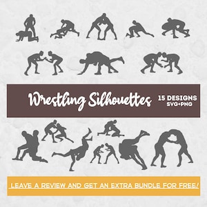 Wrestling Silhouette SVG Cut File, SVG Files for Cricut, Sports Svg, Wrestling Png, Wrestler Svg, Wrestling Clipart, Wrestle SVG, Wrestle