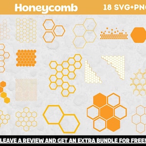Honingraat Svg bundel, SVG-bestanden voor Cricut, honing Svg, honing clipart, Bee clipart, zomer SVG, honing PNG, bloemen SVG, Bee Hive SVG, Bee PNG