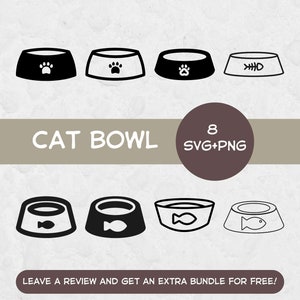 Paquete SVG Cat Bowl, archivos Svg para Cricut, comida para gatos SVG, cuencos para gatos SVG, imágenes prediseñadas para gatos, imágenes prediseñadas para mascotas, Crazy Cat Lady Svg, dueño de perro Svg