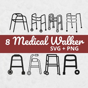 Medical Walker Svg, SVG Files for Cricut, Handicap SVG, Disability Svg, Walker Cut File, Elderly Walker, Rollators, Mobility Device, Walker