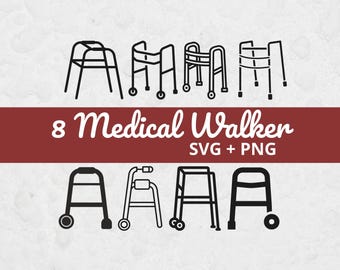 Medical Walker Svg, SVG Files for Cricut, Handicap SVG, Disability Svg, Walker Cut File, Elderly Walker, Rollators, Mobility Device, Walker