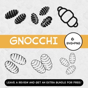 Gnocchi SVG, Archivos SVG para Cricut, Imágenes Prediseñadas de Pasta, Imagen de Imágenes Prediseñadas de Gnocchi, Pasta Svg, Archivo de Corte de Pasta, Plato de Patata SVG, Imagen de Imágenes Prediseñadas de Cocina