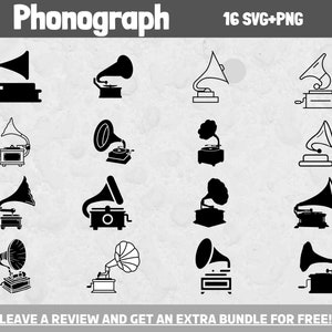 Platenspeler Svg, SVG-bestanden voor Cricut, Retro Music Clipart, Gramophone Svg, Record SVG, Music Record Svg, Retro Clipart, Gramophone PNG