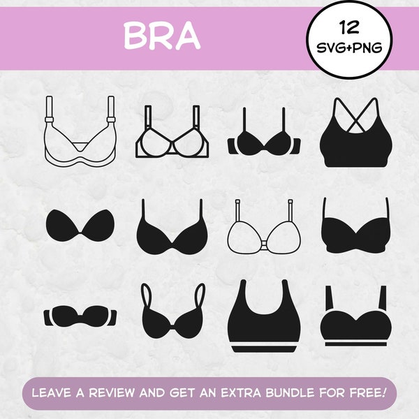 Women's Bra Svg Bundle, Svg Files for Cricut, Clothing Svg, Women's Wear Svg, Underwear SVG, Bra Clipart, Fashion SVG, Bra PNG, Cut Files