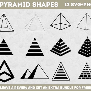 Pyramide Formen SVG Bundle, geometrische Formen SVG, SVG-Dateien für Cricut, geometrische Design-Elemente, Pyramide Clipart, Geometrie svg