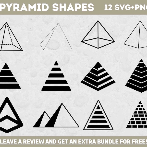 Pyramid Shapes Svg Bundle, Geometric Shapes SVG, SVG Files for Cricut, Geometric Design Elements, Pyramid Clipart, Geometry svg