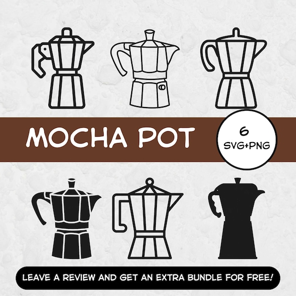 Mocha SVG, SVG Files for Cricut, Barista SVG, Coffee Svg, Coffee Clipart, Mocha Pot Svg, Coffee Pot svg, Coffee Shop Svg, Coffe Lover Svg