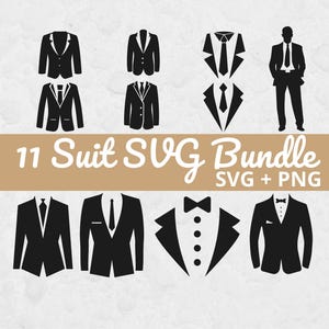 Suit Svg Bundle, Svg Files for Cricut, Suit Cut File, Suits Svg, Suit Silhouette, Paperdoll Clipart, Wedding Suit Svg, Mens Fashion