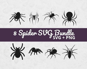 Spider SVG Bundle, Spider Silhouette SVG, Spider Clipart, Spider Cut File, Halloween Spider SVG, svg Files for Cricut, Spooky svg