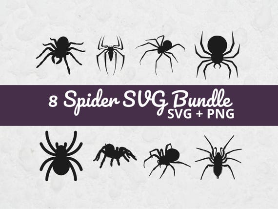 Spider SVG Bundle, Spider Silhouette SVG, Spider Clipart, Spider Cut File, Halloween Spider SVG, svg Files for Cricut, Spooky svg