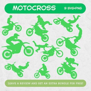 Motocross Svg, File SVG per Cricut, Clipart Motocross, Silhouette Motocross, File di taglio Motocross, PNG Motocross, Moto Svg, Motocrosser