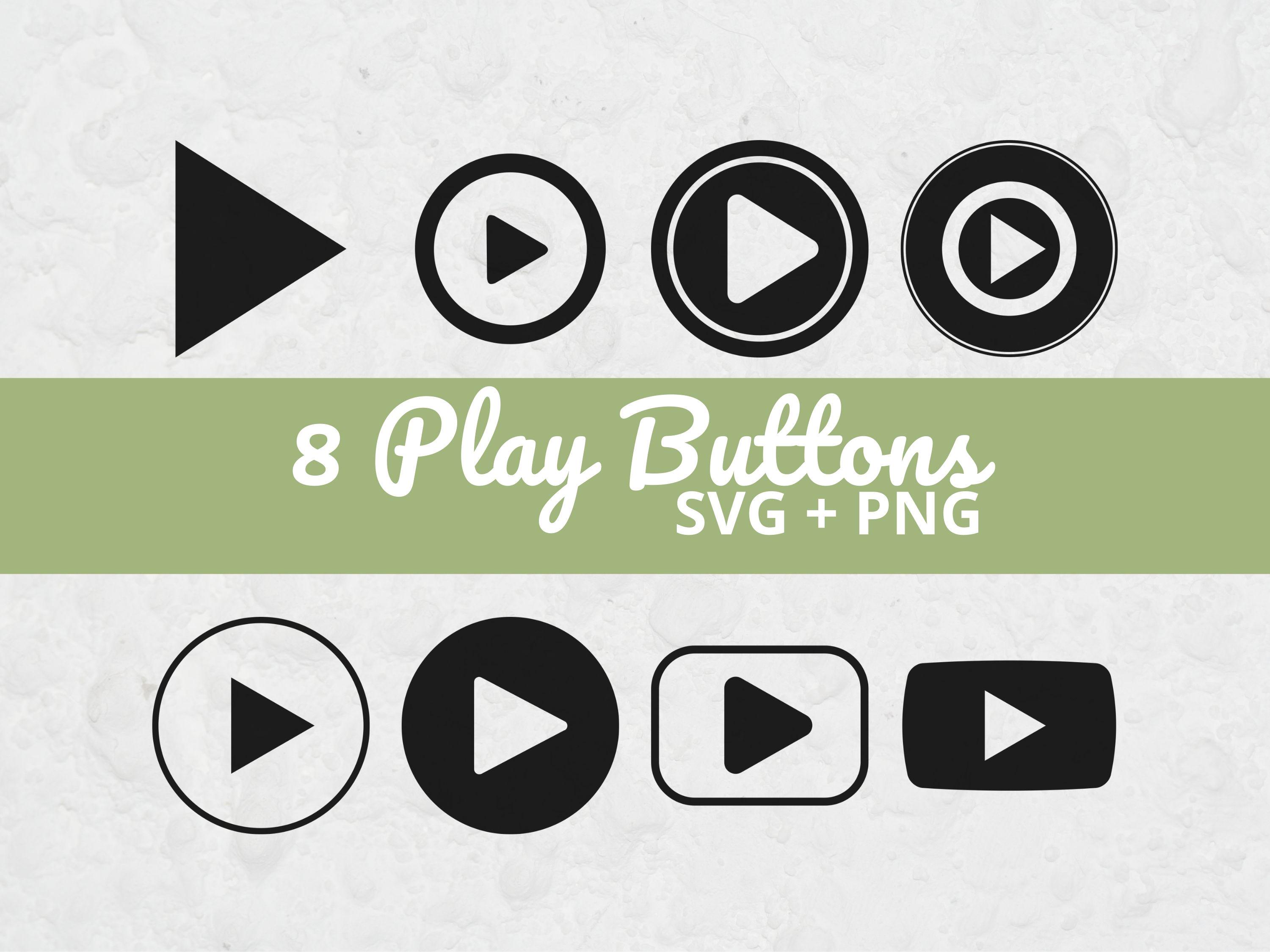 Play Button SVG, Svg Files for Cricut, Play Clipart, Play Icon, Button ...