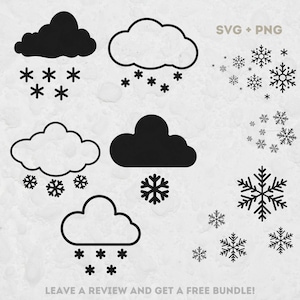 Snow SVG, Svg files for Cricut, Weather Svg, Clouds Svg, Snowy Weather SVG, Snow PNG, Weather Icons, Snow Clouds, Weather Clipart Image