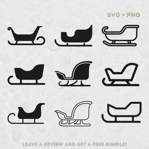 Christmas Sleigh Svg Bundle, Svg Files for Cricut, Sleigh Silhouette, Christmas Silhouette, Sleigh Clipart, Christmas Cut File, Xmas SVG