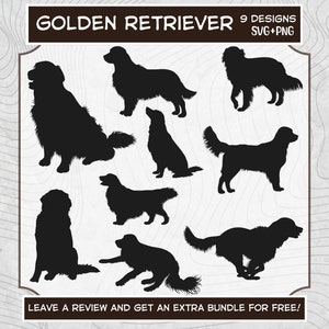 Golden Retriever SVG, SVG-Dateien für Cricut, Golden Retriever Silhouette, Hund Clipart, Hund Silhouette, Golden SVG, Retriever geschnitten Datei
