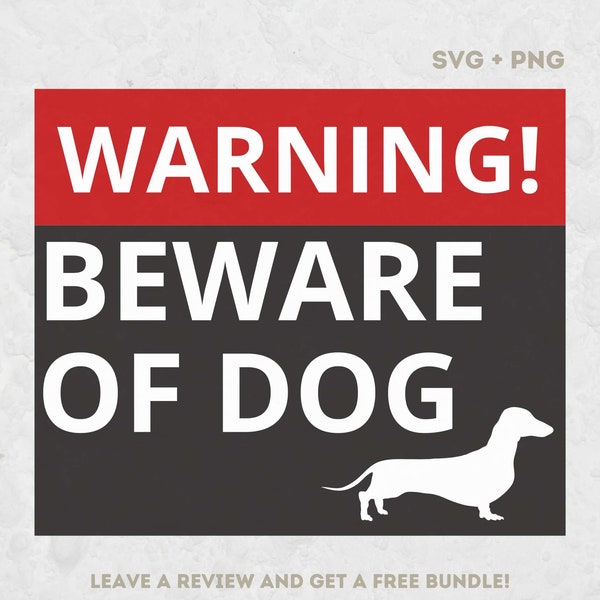 Dachshund SVG, SVG Files for Cricut, Dog Svg, Dog Sign, Dog Warning Sign, Dog Owner Sign, Sign Cut File, Beware of Dachshund Sign SVG Png