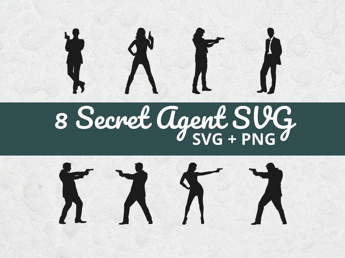 Simple Agent Svg Secret Agent SVG Bundle, Spy Silhouette SVG PNG, Detective Agent Cut ...