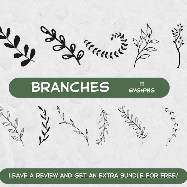 Branch SVG bundle, Svg Files for Cricut, Divider Svg, Divider Clipart, Branches Svg, Graphic Design SVG, Design Element Svg, Wedding SVG