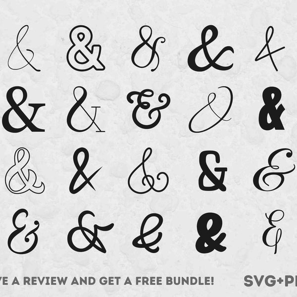 Ampersand SVG Bundle, Svg files for Cricut, And SVG, Typography Svg, Typography Clipart, Sign SVG, Hand-lettered Clipart, Ampersand Signs