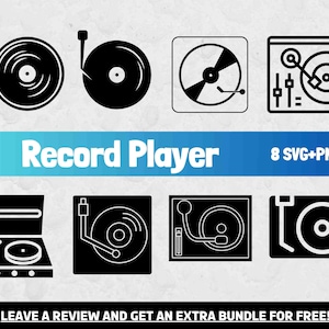 Platenspeler Svg, SVG-bestanden voor Cricut, muziekspeler Svg, Record SVG, muziek Record Svg, vinyl platenspeler, retro muziek clipart