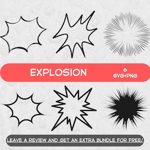 Explosion SVG Bundle, Svg files for Cricut, Cartoon Svg, Explode SVG, Cartoon Clipart, Cartoon Elements, Burst SVG, Cartoon Drawings