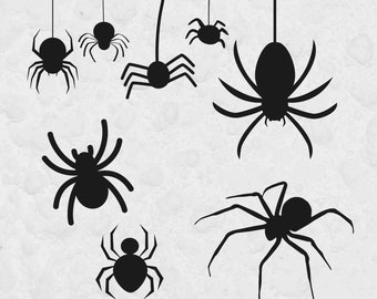 Halloween Spider Svg Bundle, Svg Files for Cricut, Spider Clipart, Spider Silhouettes, Halloween Svg, Halloween Clipart, SVG Cut Files