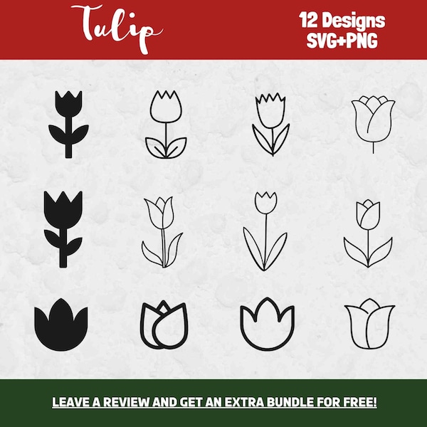 Tulip SVG, SVG Files for Cricut, Tulip Clipart, Tulip Cut File, Tulip Vector, Flower clipart, Flowers SVG, Flower svg, Holland Svg