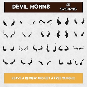 Devil Horns Svg, file Svg per Cricut, Horns PNG, Horn SVG, Devil Horn Shapes, Clipart mitico, Devil Clipart, Devil Svg, Horn Clipart