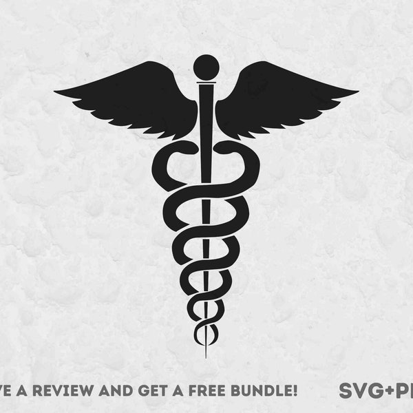 Caduceus Svg, Medical SVG, Svg Files for Cricut, Caduceus Clipart, Medical Sign, Medical clipart, Medical Worker Clipart, Nurse SVG