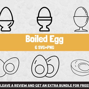 Huevo hervido SVG, archivos SVG para Cricut, Huevos Svg, Uso comercial SVG, Cocina Svg, Huevo Svg, Huevo Clipart, Granja svg, Archivo de corte de huevo