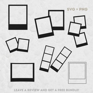 Polaroid Frame SVG Bundle, Pliki SVG dla Cricut, Polaroid Cut File, Clipart Frame, Plik Frame Cut, Clipart Photography, Photoframe SVG