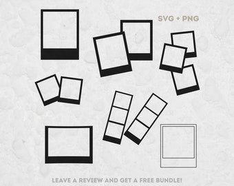 Polaroid Frame Svg Bundle, SVG Files for Cricut, Polaroid Cut File, Frame Clipart, Frame Cut File, Photography Clipart, Photoframe SVG