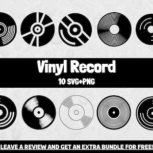 Disco in vinile Svg, Clipart musicale retrò, File SVG per Cricut, Musica Svg, Registra SVG, Registra musica Svg, Clipart di registrazione