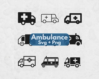 Ambulance SVG, SVG Files for Cricut, Car Svg, Ambulance Clipart, Ambulance Cut Files, Car Clipart, Vehicle Svg, Transport Svg, Kids Clipart