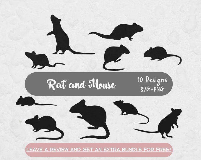 Mouse SVG, Rat Svg, Svg Files for Cricut, Rat Silhouette, Mouse Cut ...