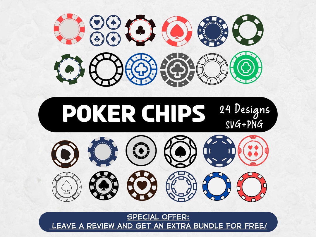 Poker Chip SVG Png Clipart Image Bundle, Gambling Clipart, SVG Files