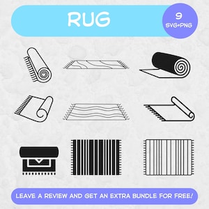 Pacote RUG Svg, Arquivos SVG para Cricut, Arquivo de corte de tapete, Vetores de tapete, Clipart de casa, Clipart de sala de estar, Decoração de casa SVG, Clipart de tapete, Tapete Png