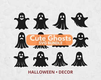 Cute Ghost SVG Bundle, Ghost SVG, Halloween png, Cute Halloween, Ghost PNG, Spooky svg Bundle, Cricut Cut Files