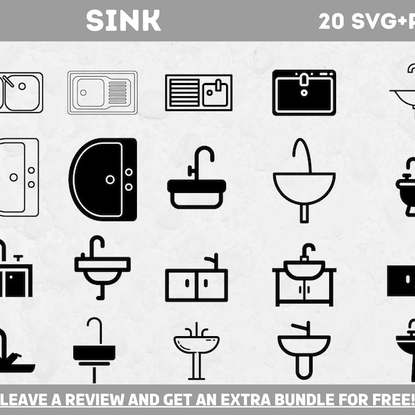 Sink SVG Bundle, Sink Cut File, Plumber Svg, Plumbing SVG, Svg files for Cricut, Bathroom Svg, Plumber clipart, Kitchen sink PNG, Sink Image