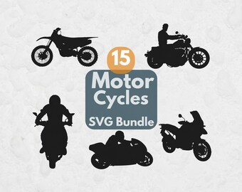 Motorcycle Svg Bundle, Svg files for Cricut, Motorcycle Clipart, Transportation Svg, Biker Svg, Motorbike SVG, Motorcycle Silhouette
