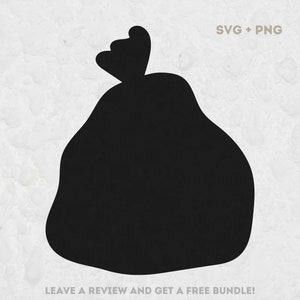 Silhouette of a Bag Svg, Svg Files for Cricut, Santa's Bag SVG, Trash Png, Trash clipart Image, Christmas SVG, Gift Design Svg, Bag Png