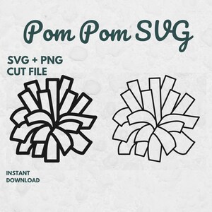 Pom Pom SVG, SVG-Dateien für Cricut, Cheerleader Clipart, Pom Pom Png, jubeln SVG, jubeln Clipart, Sport SVG, Cheerleader Png