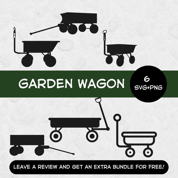 Garden Wagon SVG Cut File, SVG Files for Cricut, Garden Clipart, Wagon Clipart, Wagon Silhouette, Garden Tools SVG, Farmer Svg, Farm Png