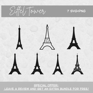 Eiffel Tower SVG, Svg files for Cricut, Paris Svg, Landmark Svg, Eiffel Tower Silhouette, Eiffel Tower Clipart Image, France Svg, Cut File