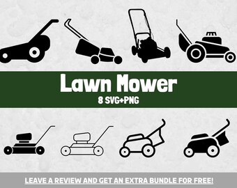 Lawn Mower SVG Bundle, Svg files for Cricut, Gardener Svg, Garden SVG, Gardening Clipart, Grass Svg, Tool svg, Lawn Mower Clipart