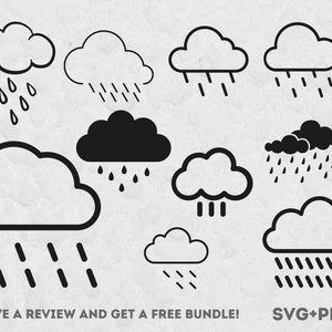 RainCloud SVG, Nubes SVG, Clima lluvioso SVG, Archivos svg para Cricut, Tiempo Svg, Lluvia SVG, Iconos meteorológicos, Nubes de lluvia, Tiempo Svg Png