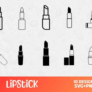 Szminka SVG, pliki SVG dla Cricut, Obraz clipart makijażu, Usta SVG, Projekt szminki SVG, Clipart ust, Clipart szminki, Clipart imprezowy